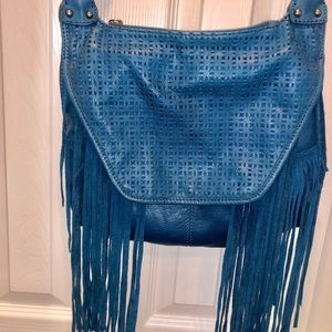Lucky Brand blue fringe bag